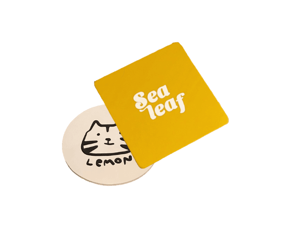 Promotional leather coffee cup sleeve with debossed logo