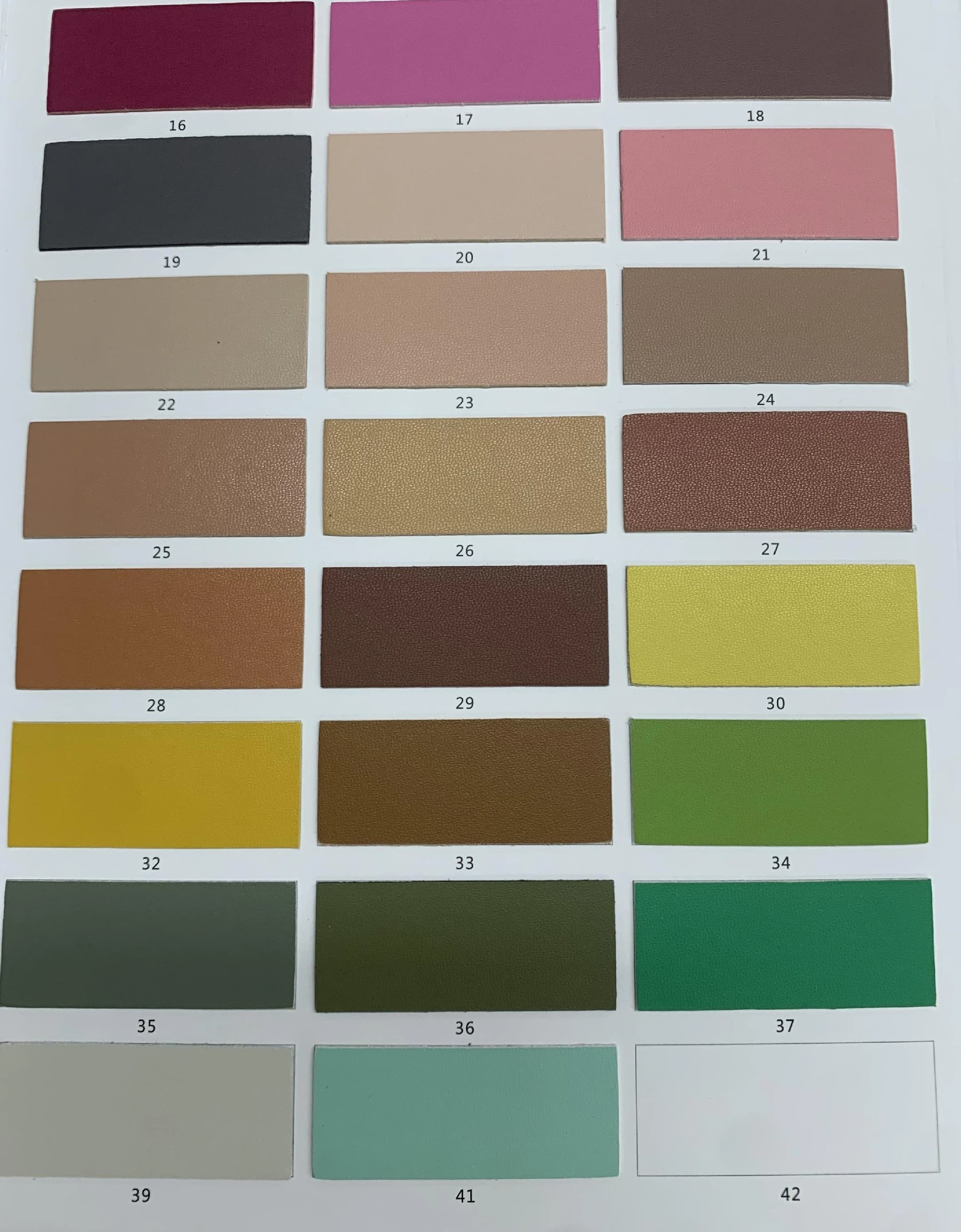 Sample of thin 1mm leather material in a different color